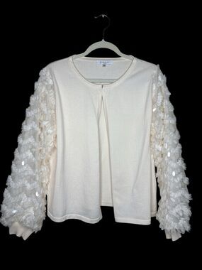 Sioni Cream Open Front Cardigan